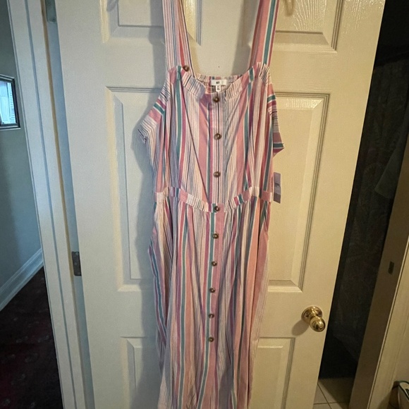 BP. Stripe Button Front Midi Dress (4XL) - Picture 7 of 13